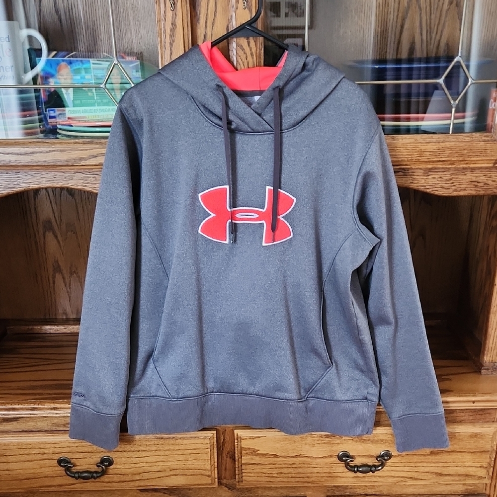 Under Armour Pink and Gray Relaxed Hoodie